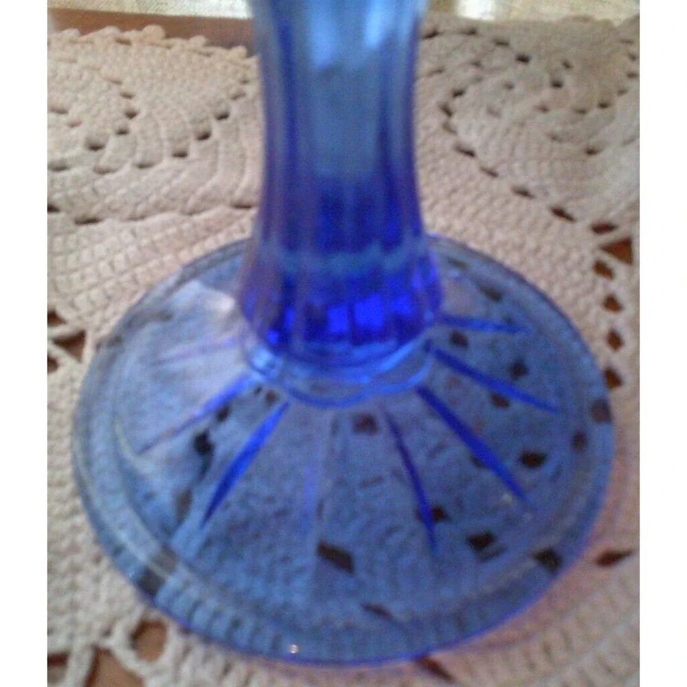 Vintage Avon Fostoria George Washington Cobalt Blue 12oz Water Wine Glass Goblet